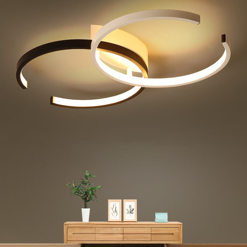 Montaje redondo de techo de techo de metal minimalista lineal semi luz semi flush.