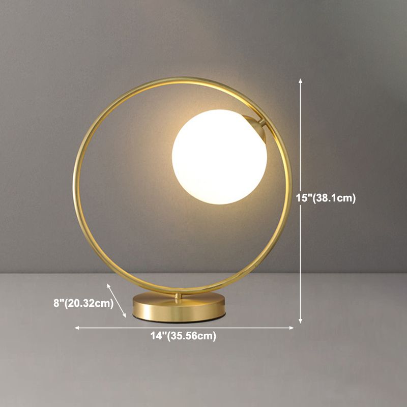 Glass Round Night Table Lamp Minimalist Style Table Light for Bedroom