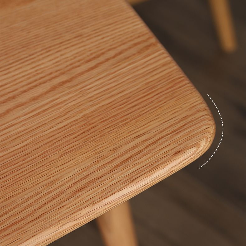 Contemporary Rectangle Dining Table Oak Solid Wood Table with 4 Legs for Dining Room