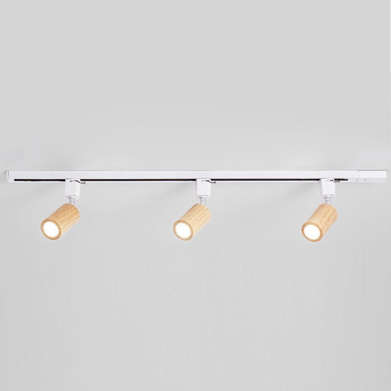 Lineare Deckenlampe Neues modernes Stil White Wood Flush Mount mit 3 Scheinwerfern
