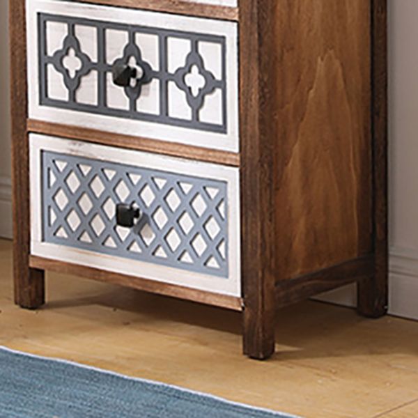 Vertical Wooden Storage Chest Dresser Traditional Lingerie Chest with Drawers