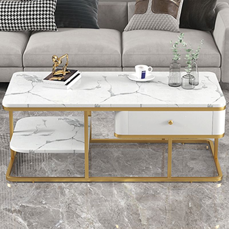 Frame Base Coffee Table Rectangular Black/White Cocktail Table