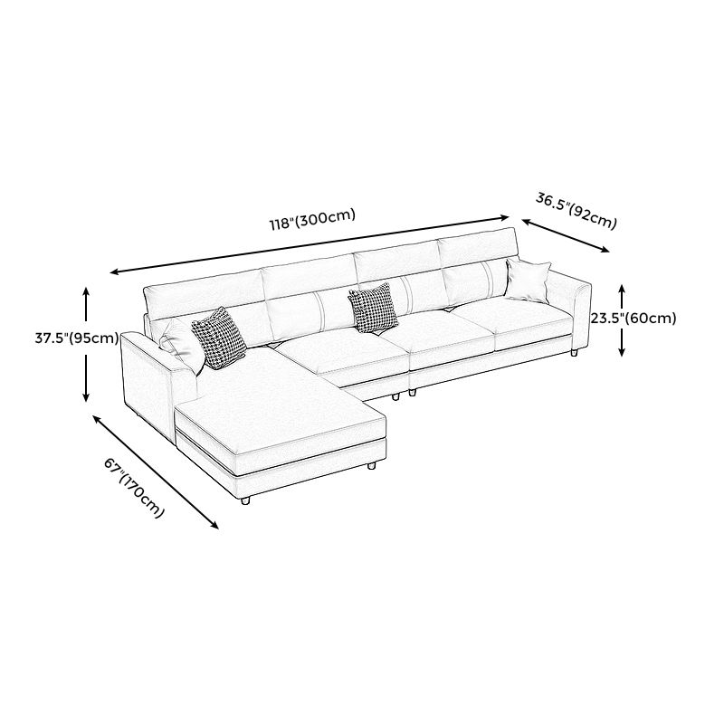 Stain Resistant Faux Leather Square Arm Sofa with Bolster Pillows for Living Room