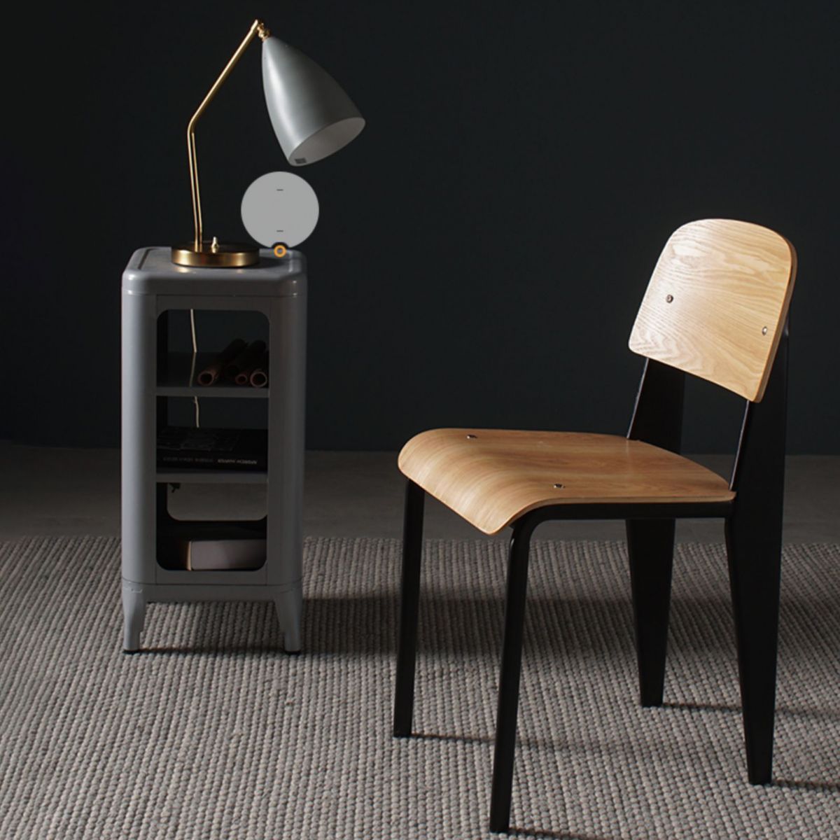 Industriële stijl metalen benen eetkamerstoelen open achterste zijkant voor thuis