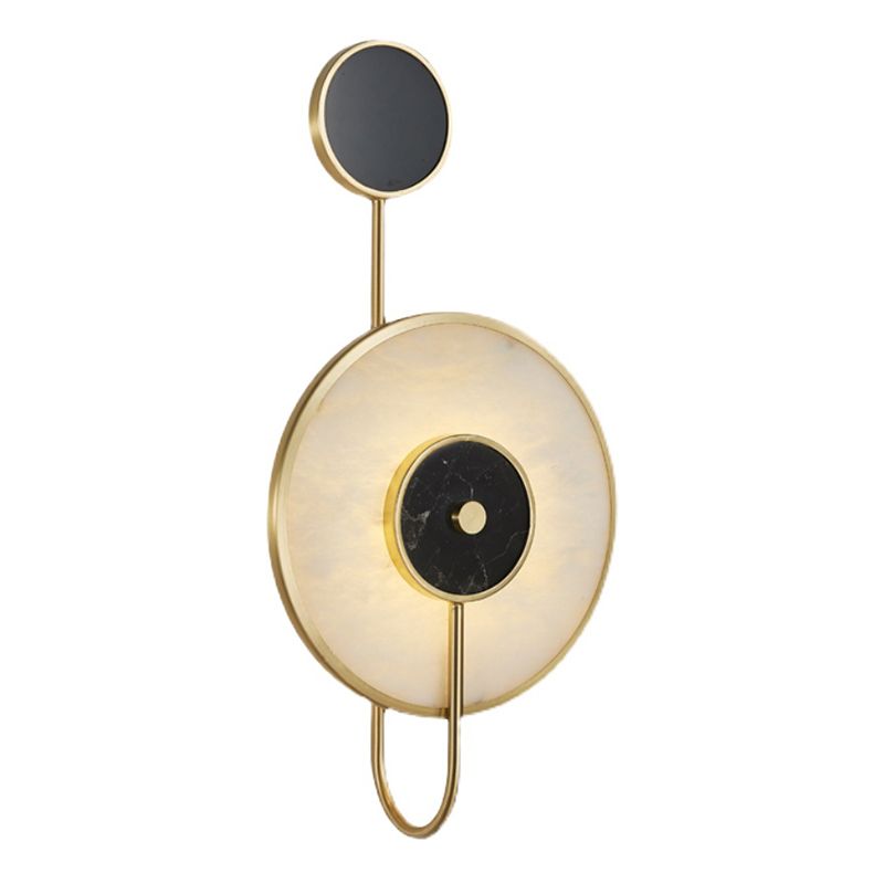 Contemporary Gold Marble Wall Mounted Lighting 1-Light Wall Sconce for Living Room