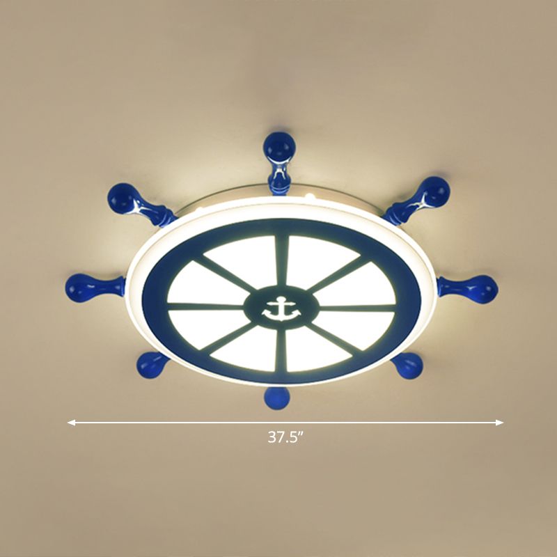 Rudder Kinderzimmer-Deckenbeleuchtung, kreative LED-Einbauleuchte aus Acryl in Marineblau