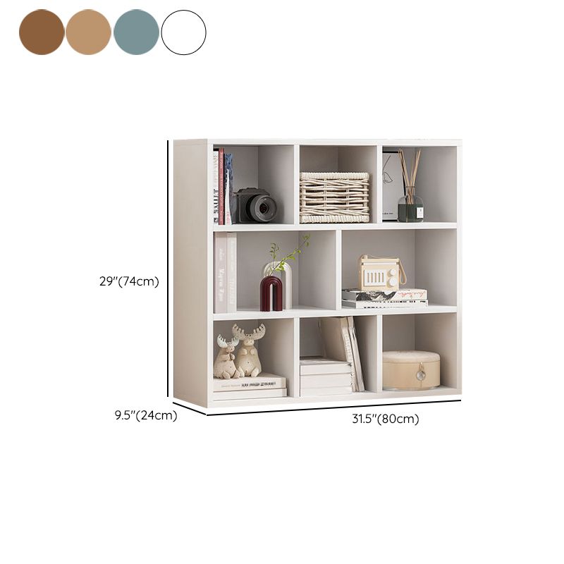 Standard Closed Back Bookshelf Engineered Wood Scandinavian Bookcase