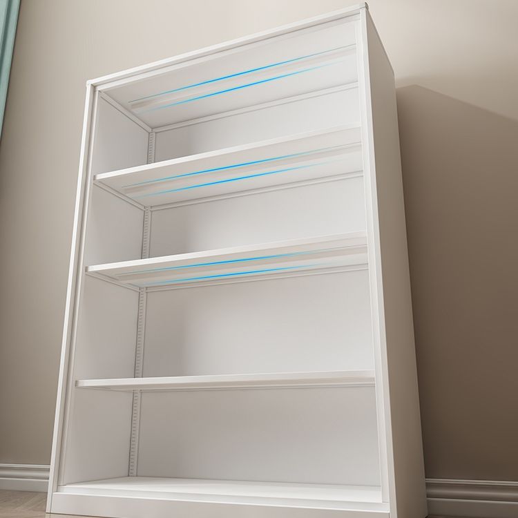 Modern Style Metal Bookshelf White Closed Back Bookcase for Home Office