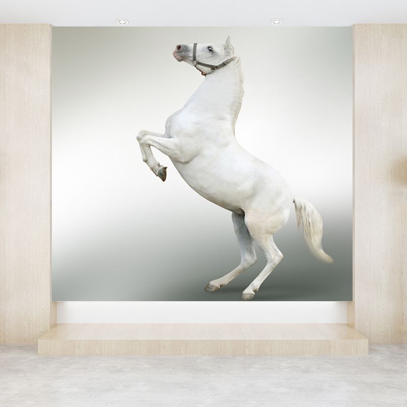 Huge Horse Mural Decal for Kitchen Animals Wall Art in Light Color, Stain Resistant