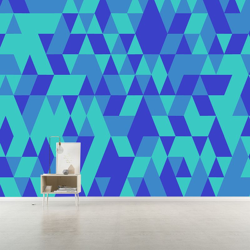 Triangle Geometric Pattern Mural for Living Room, Moisture-Resistant, Custom Size Available