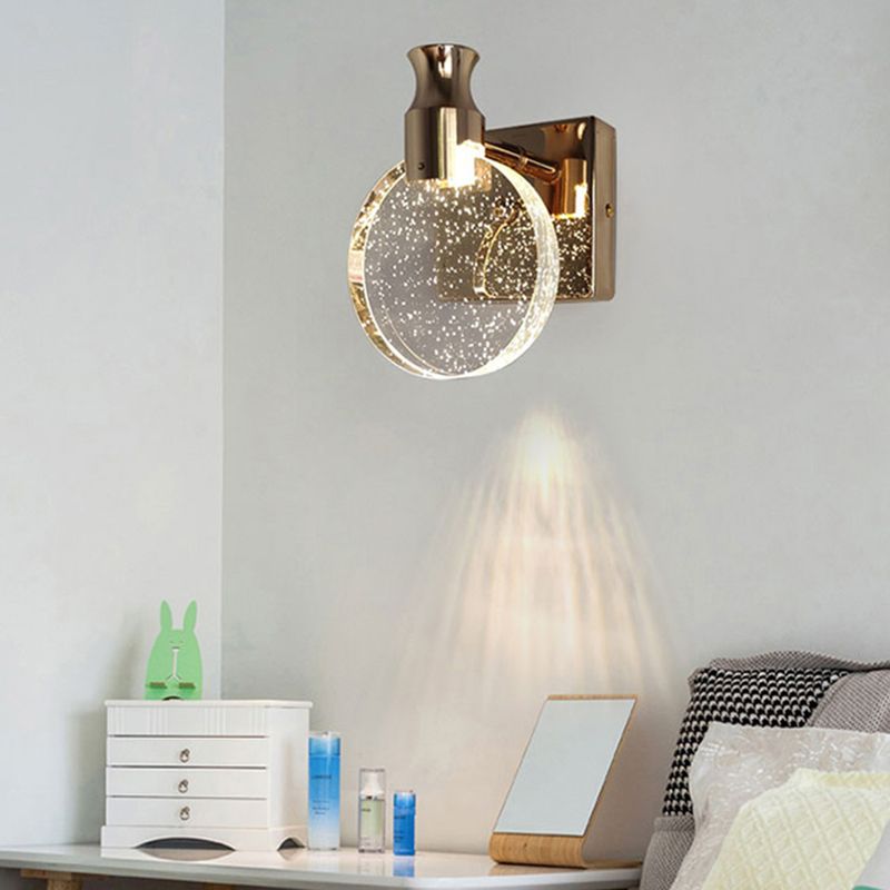 Runde LED -Wandleuchten Licht zeitgenössischer moderner Kristallschatten Innenwandlicht