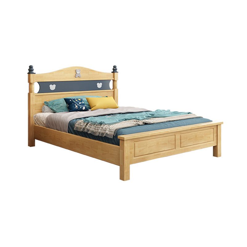 Scandinavian Solid Wood with Headboard Camelback Panel Standard Bed