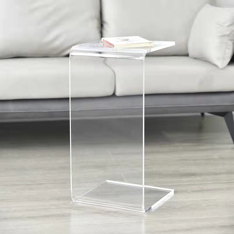 Modern Style Black/tan/transparent Acrylic Rectangular Material Side Table