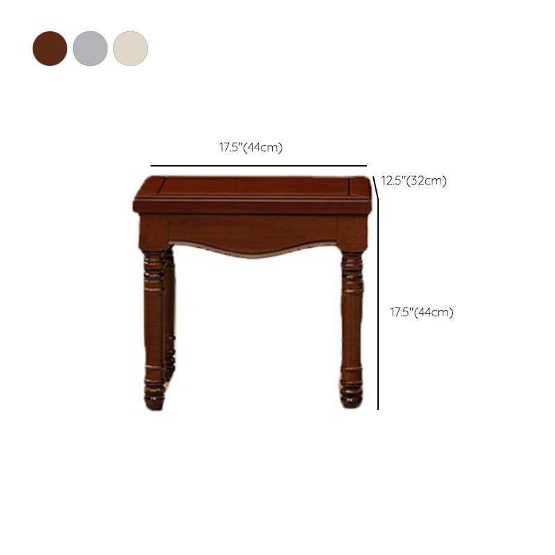 Traditional Mirrored Vanity Set Wood Dresser with 2 Drawers and Stool