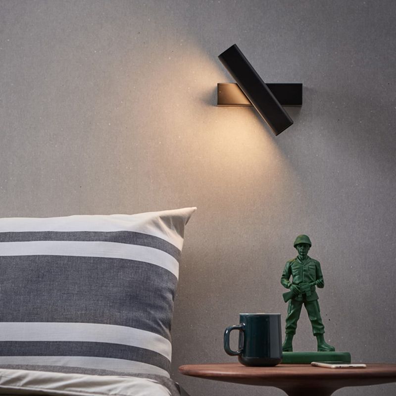 Luz de pared giratoria LED de aluminio en una lámpara de pared acrílica de estilo conciso moderno para dormitorio