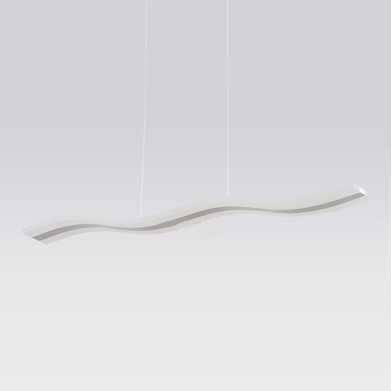 White Metal Hanging Pendant Lights Modern S Shape Hanging Lamps for Office