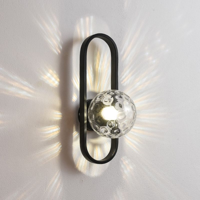 Contemporary Wall Lamp Globe Glass Sconce Lighting for Bedroom