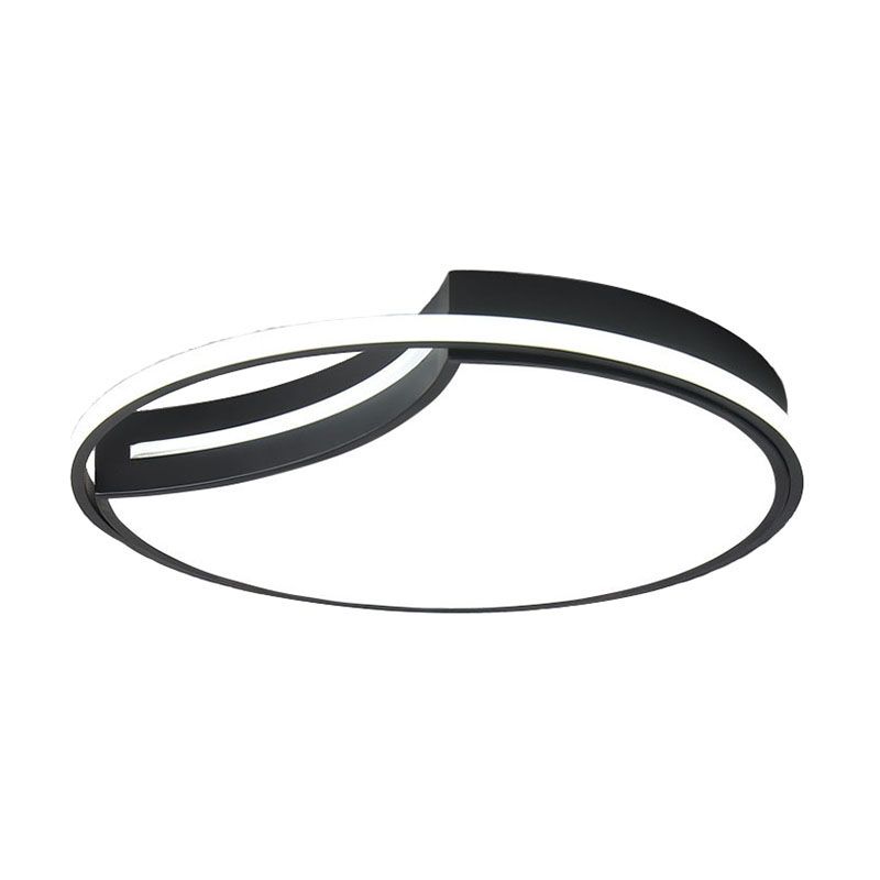 Métal épissure rond LED encastré moderne noir encastré chambre à coucher plafonnier