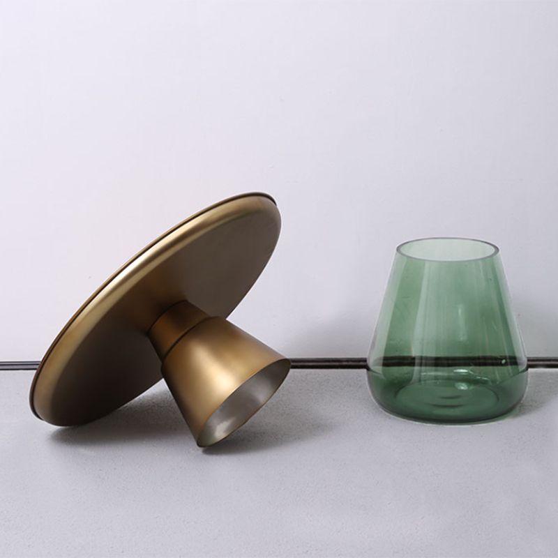 Mid-century Modern Style Round Metal Table with Glass Monopod Base Coffee Table