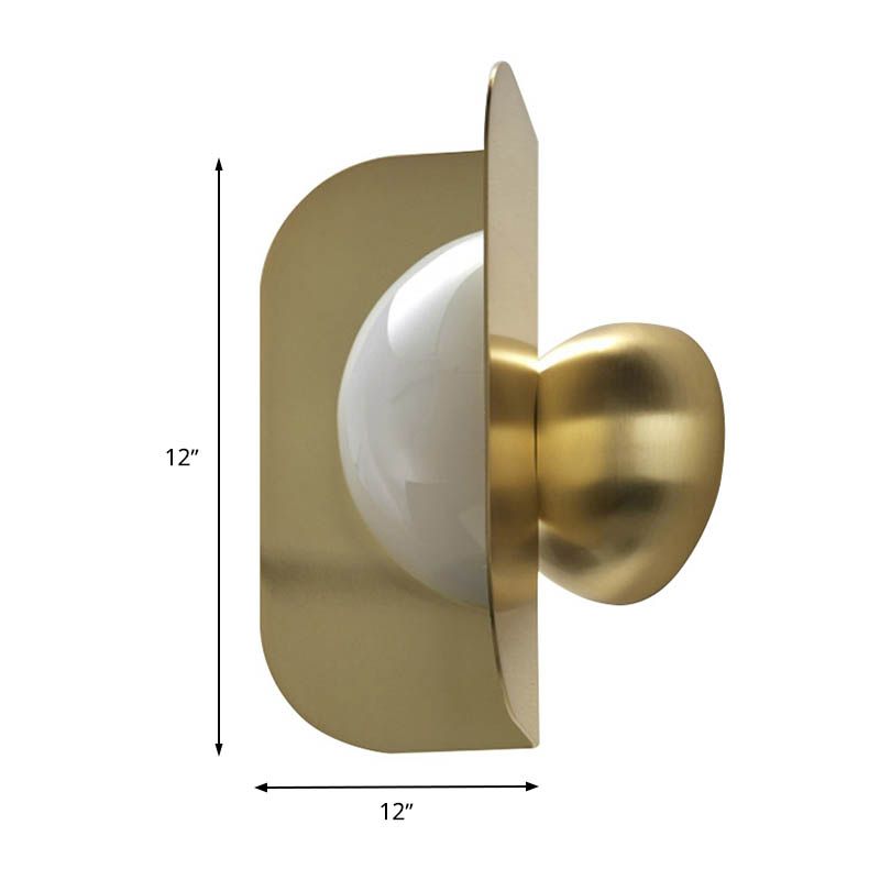 1 HEAD CHAMBRE SCONCE LIGHT MODERNISME GOLD LED MUR LECLURING AVEC avec une teinte en métal incurvée