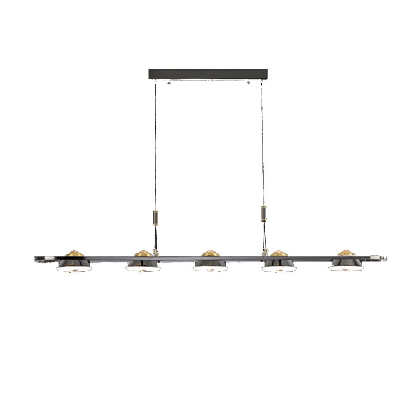 Black and Gold Hanging Light Modern Island Light Fixture with Metal for Dining Room