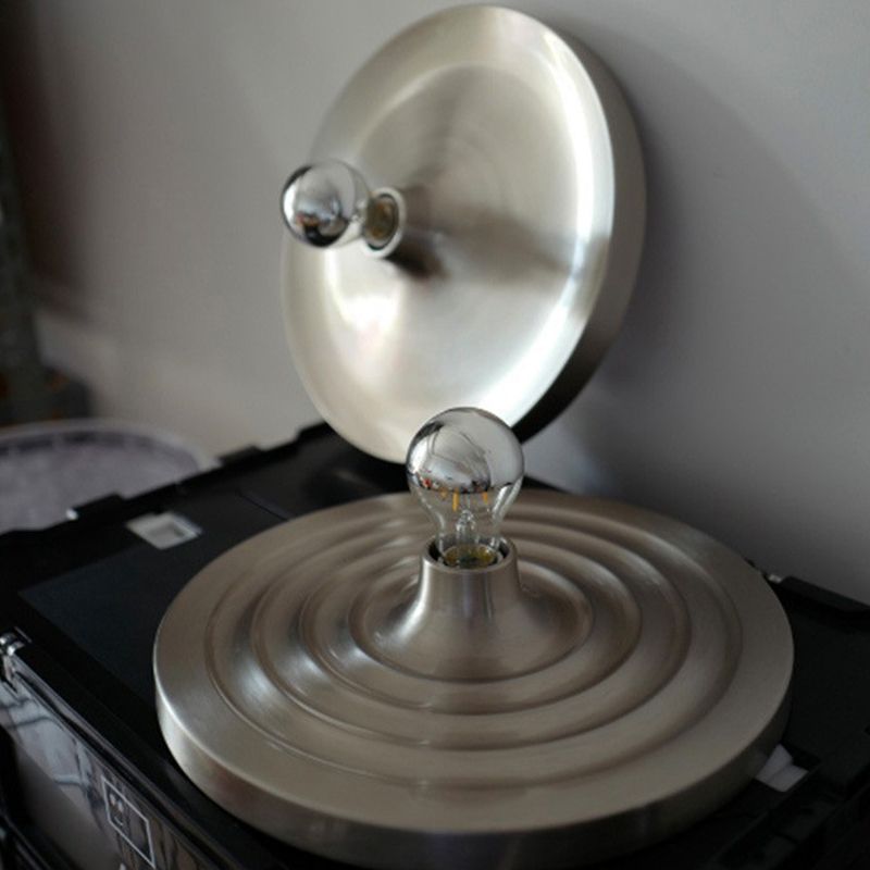 Metal Round Wall Sconce Single Light Contemporary Wall Light in Chrome / White / Orange