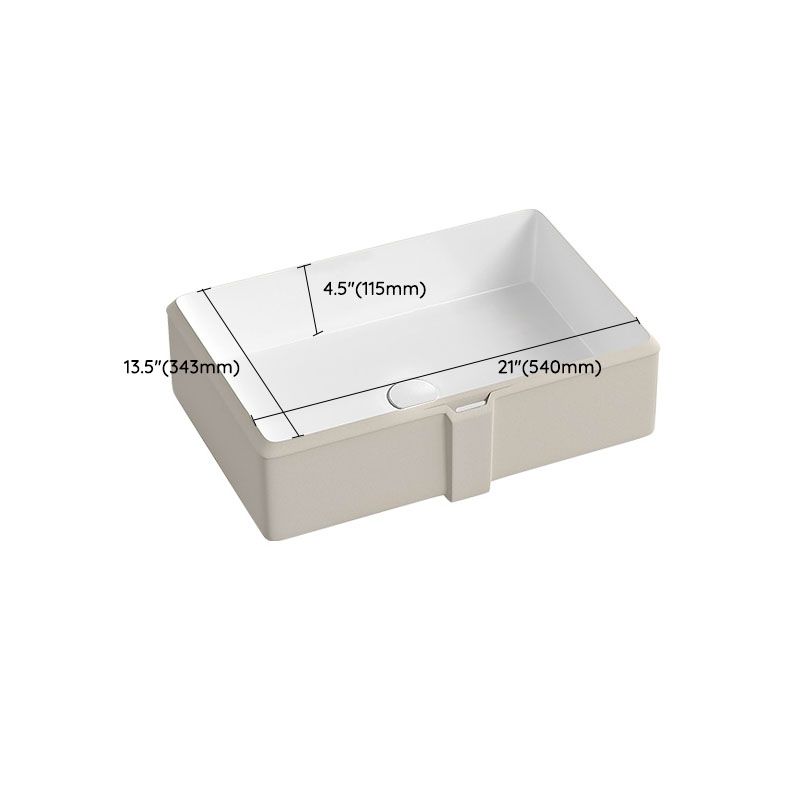 Traditional Undermount Bathroom Sink Porcelain with Pop-Up Drain Vessel