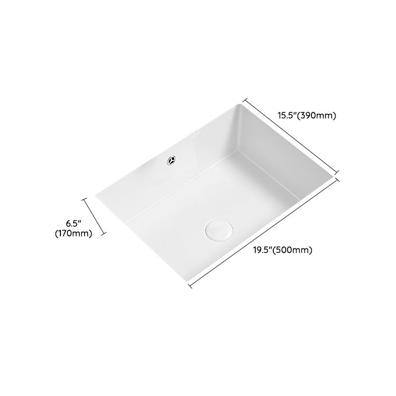 Modern Undermount Bathroom Sink Porcelain with Faucet Wash Stand