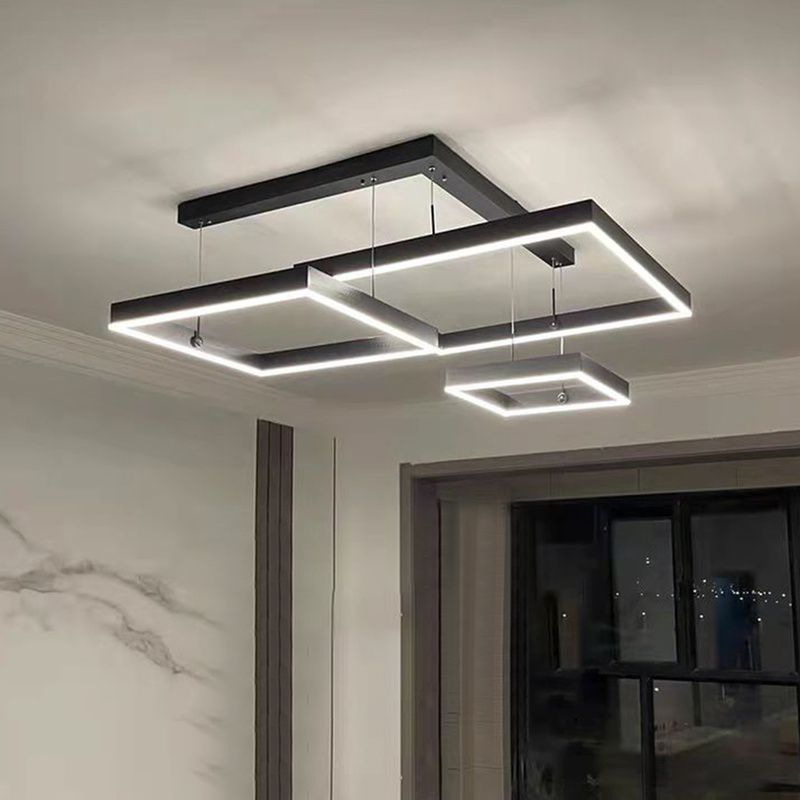 Lampadari a LED moderni a più quadrati lampadario del lampadario lampadario in metallo