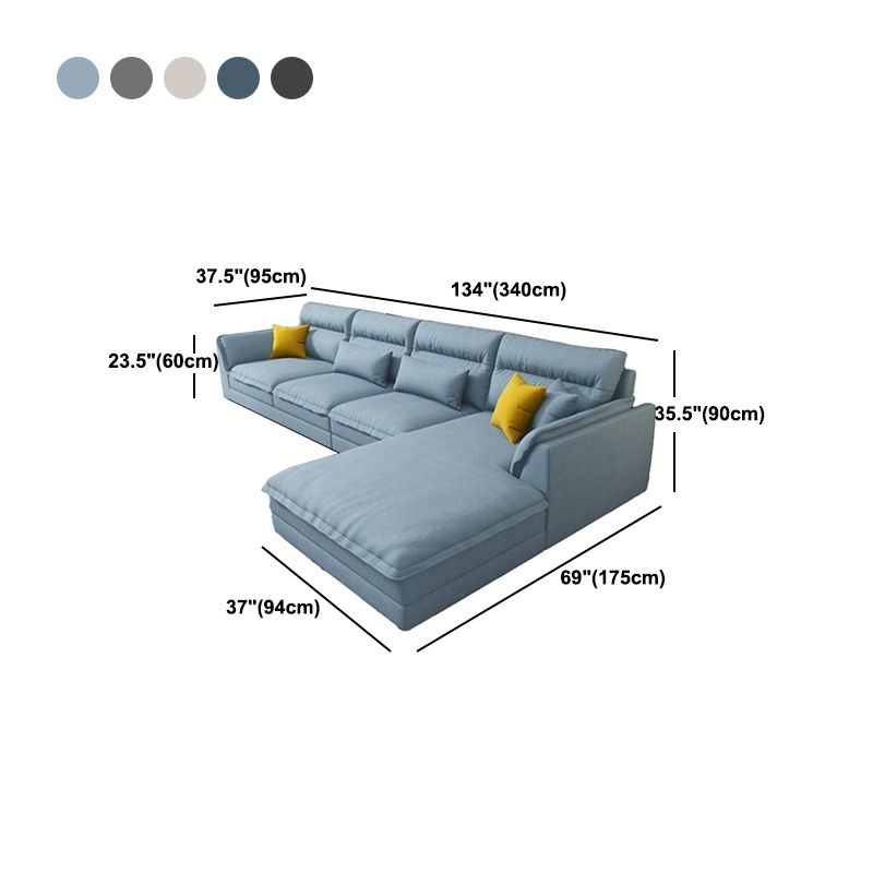 Modern Sectionals Faux Leather Pillow Top Arm Sectionals.134 inch
