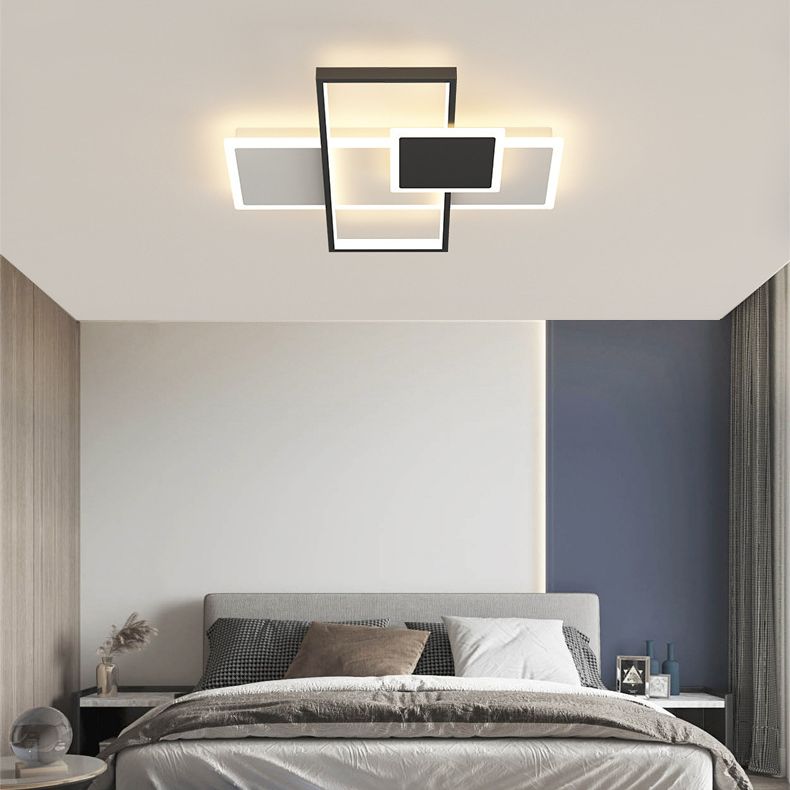 Rectangular Semi Flush Mount Ceiling Fixture Modern Acrylic Semi Flush