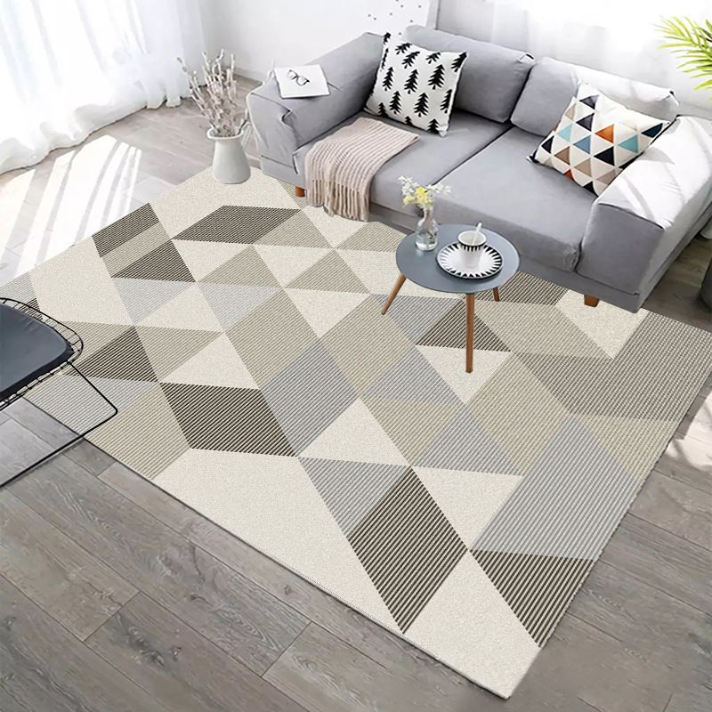 Nordic Rug Geometric Area Carpet Polyester Washable Rug for Living Room, Office