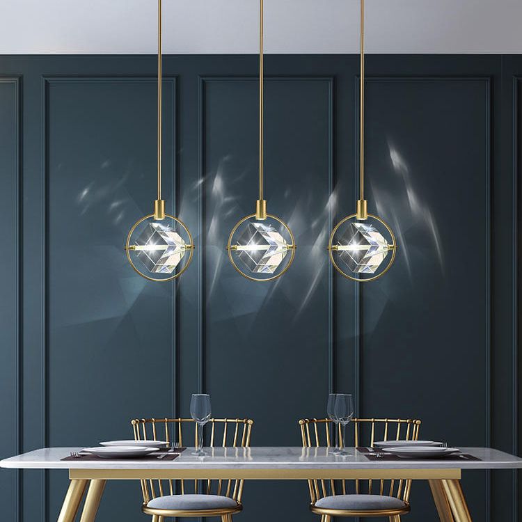 Moderne kubieke hanger verlichtingsarmaturen kristallen hanger lamp