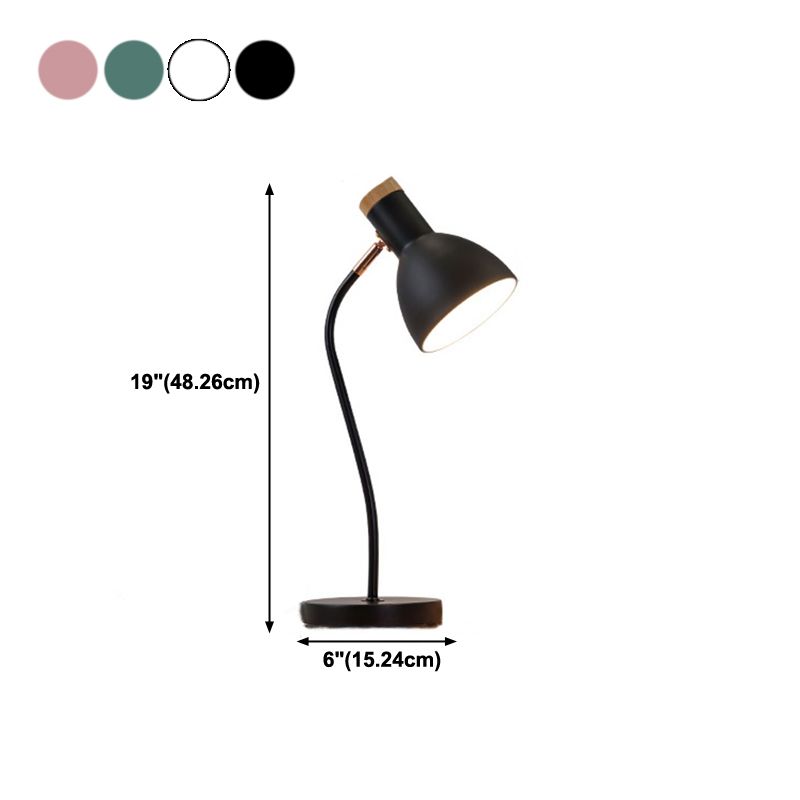 Modern Style Conical Night Table Lamp Metal 1-Light Table Lamp