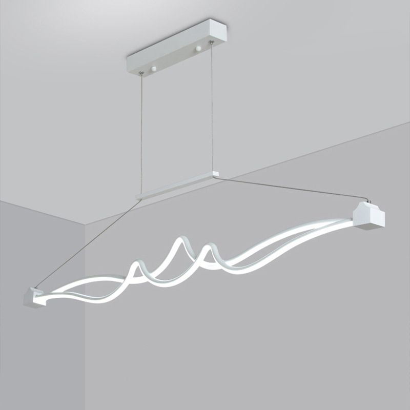 Illuminazione a sospensione con l'isola contorta sala da pranzo metallica contemporanea Luce a soffitto a LED