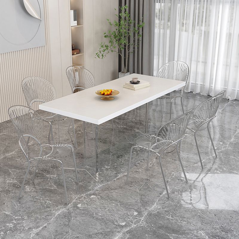 Modern Rectangle Stone Dining Table 1/2/5/7 Pieces Dining Set for Cafe