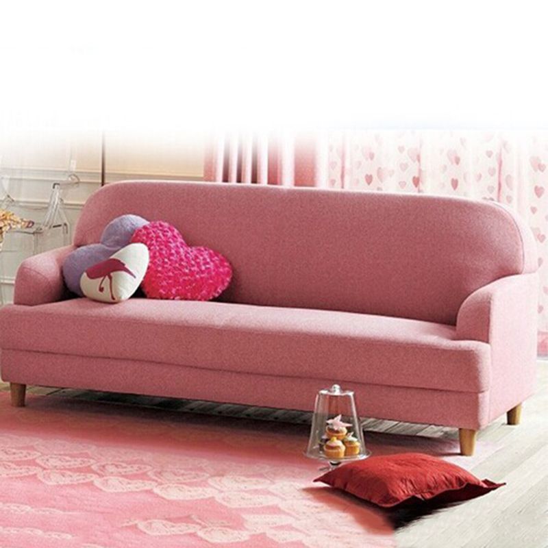Contemporary Pink Cotton Settee Tight Back Sofa for Living Room