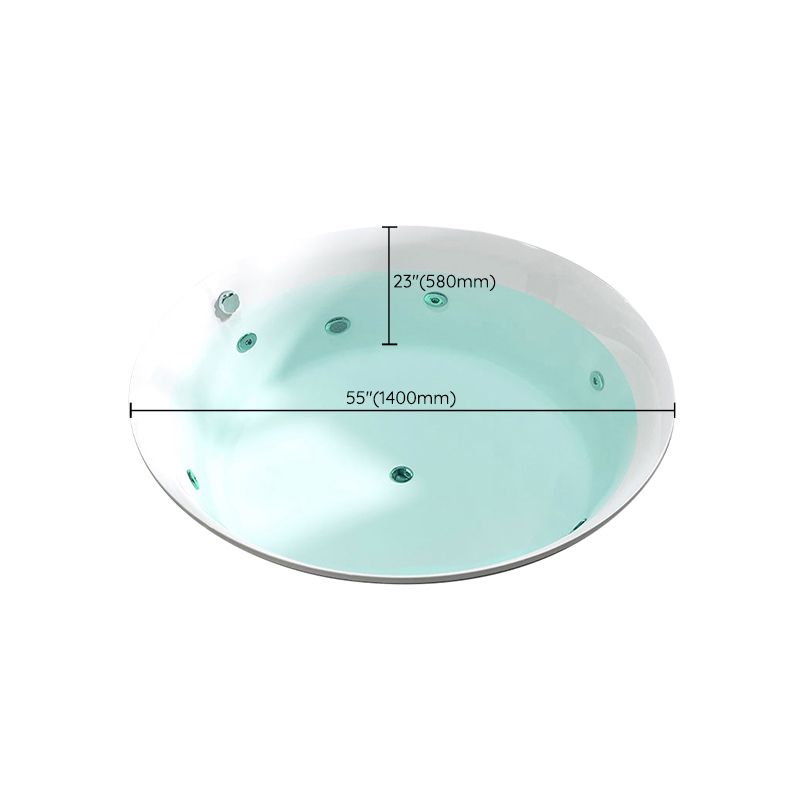Drop-in Acrylic Round Bathtub Modern Air/ Whirlpool Bathtub in White