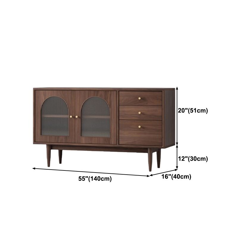 Wooden Storage Cabinet Luxury Style Sideboard with Drawers and Doors