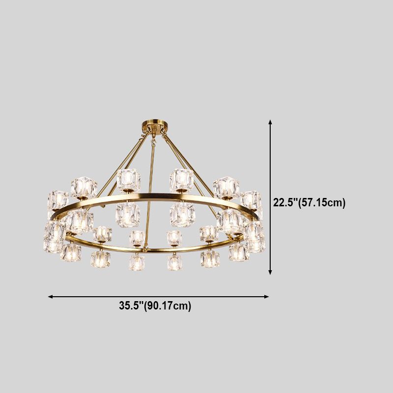 Nordic Multi Head Chandelier Light Fixtures Glass Gold Hanging Chandelier for Restaurant
