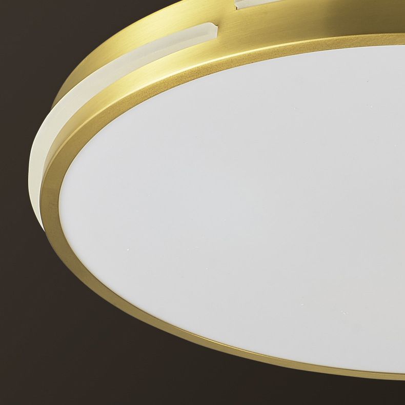 Drum Shape Metalen Plafond Verlichting Moderne Minimalistische Stijl LED Woonkamer Flush Lamp in Goud