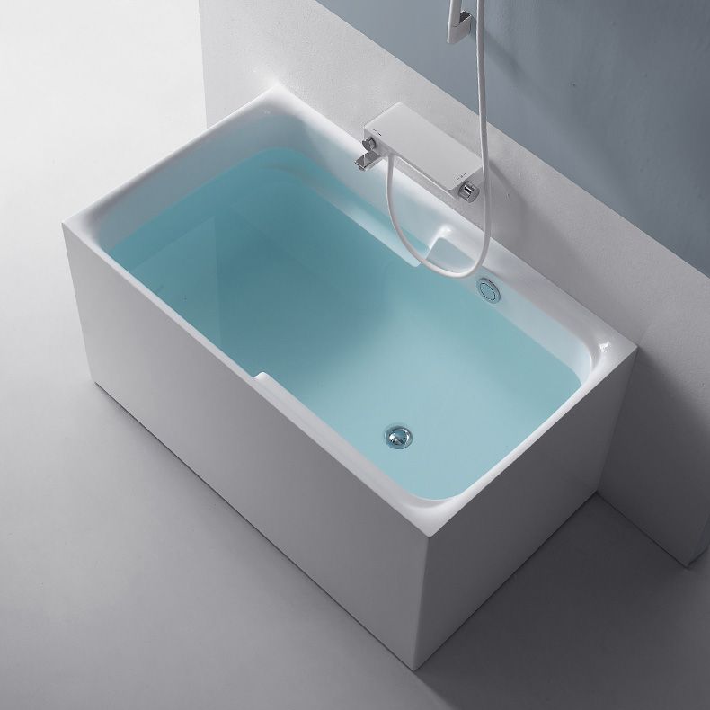 Back to Wall Small Tub Modern Soaking Rectangular Bathroom Bathtub