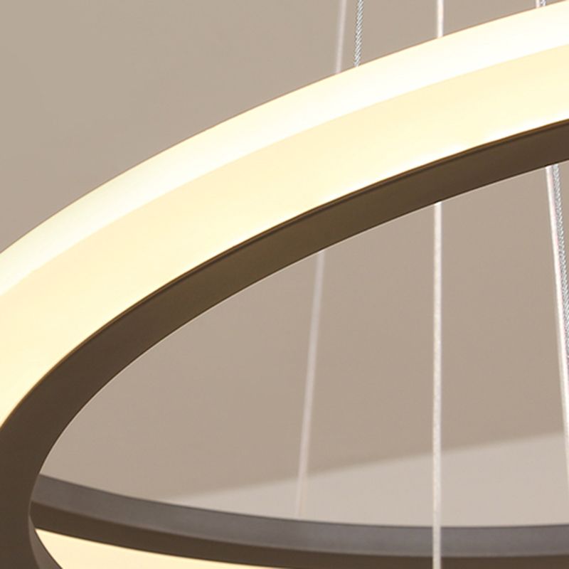 Large Modern Chandelier Multiple Rings Hanging Light Fixtures Metal Chandelier