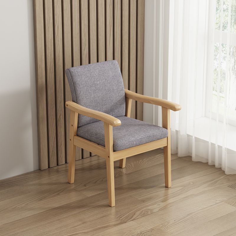 Mid-century Solid Wood Frame Removable Slipcover Accent Armchair