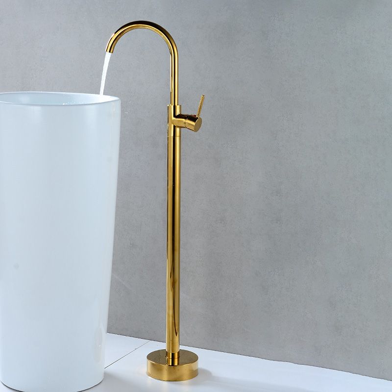 Modern 1-Handle Freestanding Faucet Floor Mounted Freestanding Bathtub Faucet