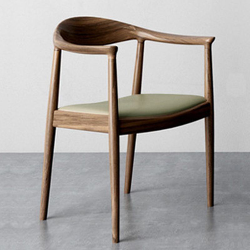 Contemporary Style Arm Chair Wood Open Back Dining Chairs for Kitchen