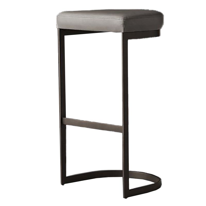 Glam Upholstered Dining Stools Armless Bar Stools with Metal Base