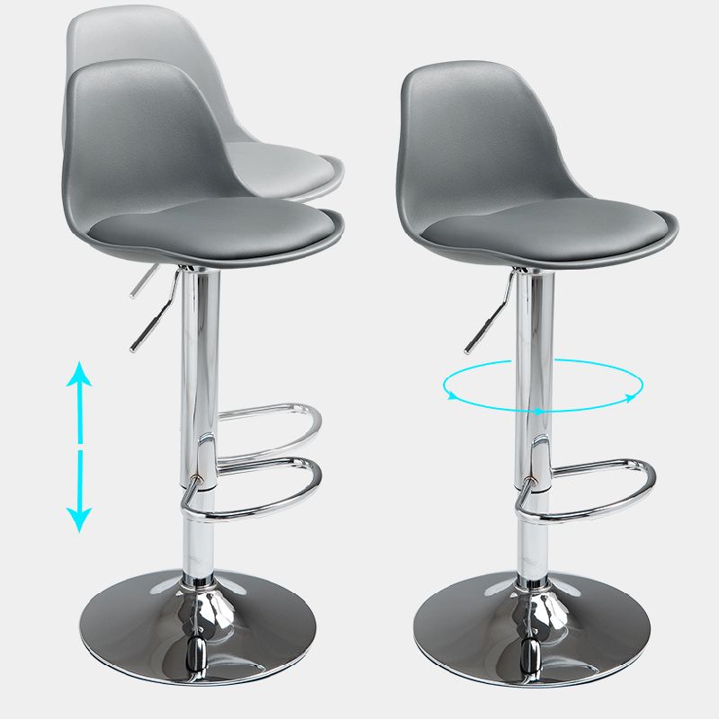 Plastic Adjustable Height Bar Stool Contemporary Upholstered Bar Stool