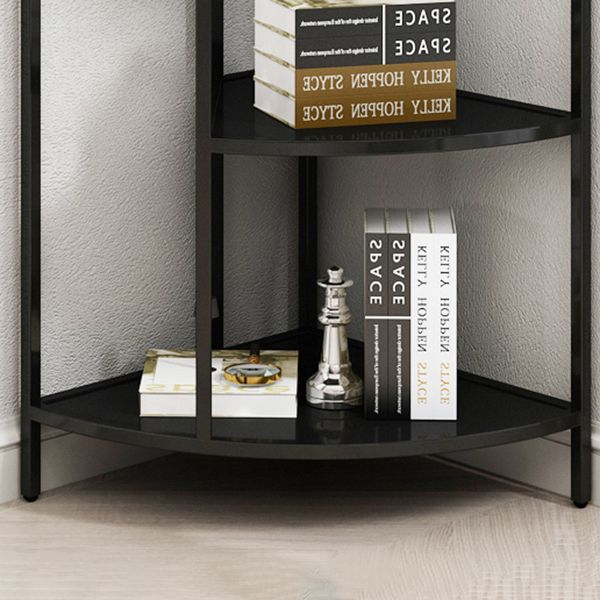 Industrial Metal Corner Bookshelf Open Vertical Bookshelf for Living Room
