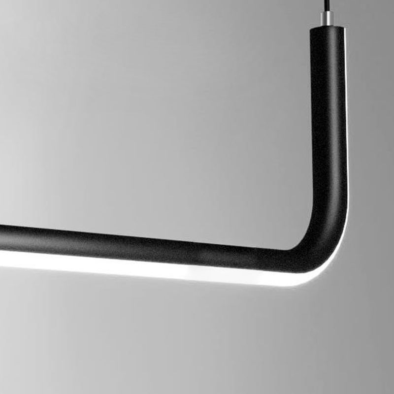 Modern Dining Chandelier Light Modern Strip Shape Pendant Light Fixture for Dining Room